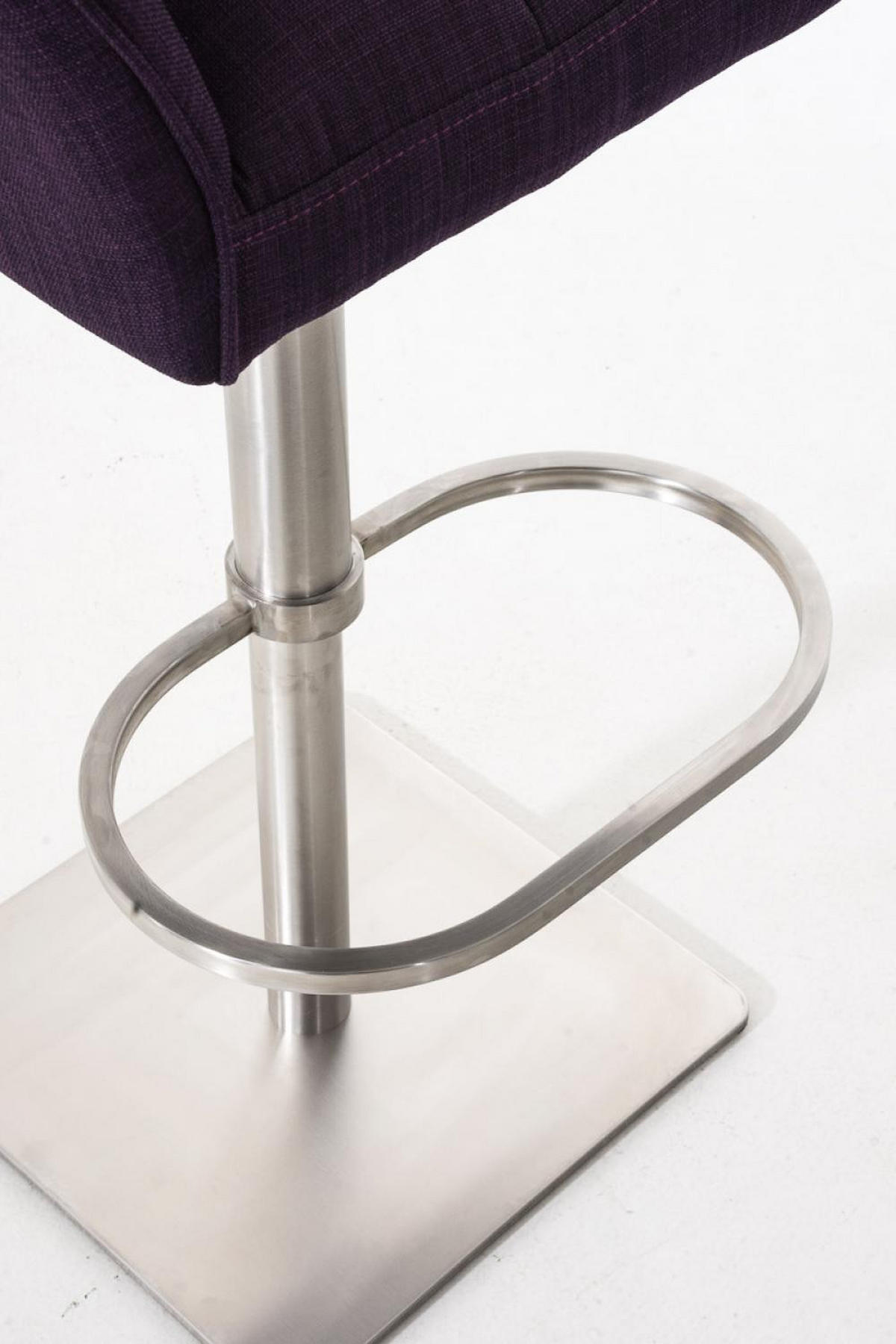BARHOCKER Stoff Lila - Edelstahlfarben/Lila, Textil/Metall (64/88/45cm) - CLP