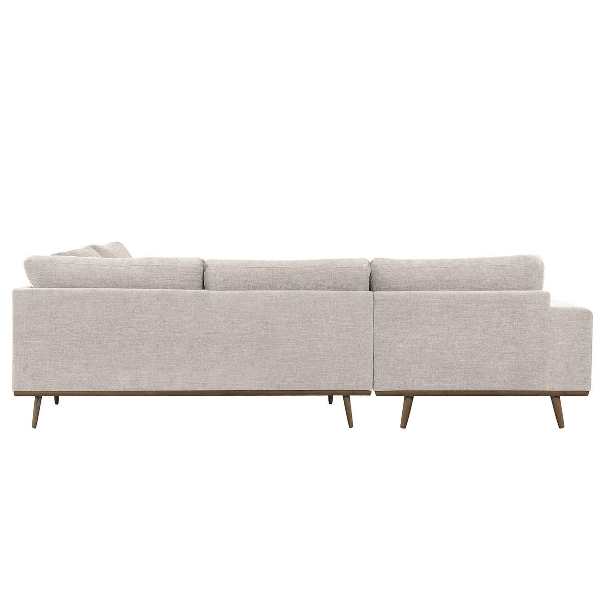ECKSOFA mit Ottomane - Eichefarben/Grau, Eichenholz/Textil (287/219cm) - home24