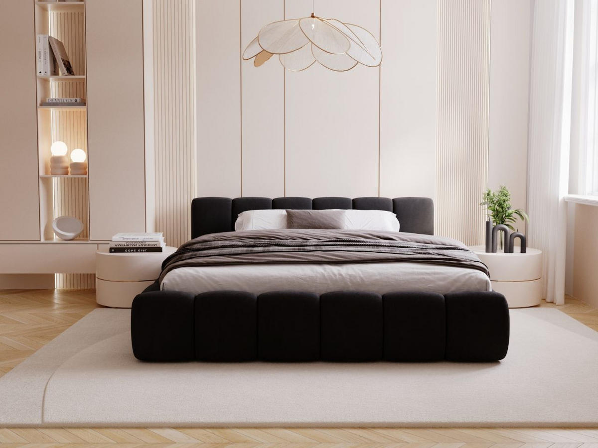 POLSTERBETT Cloud low 160x200 Schwarz - Schwarz, Textil (160/200cm) - Graingold