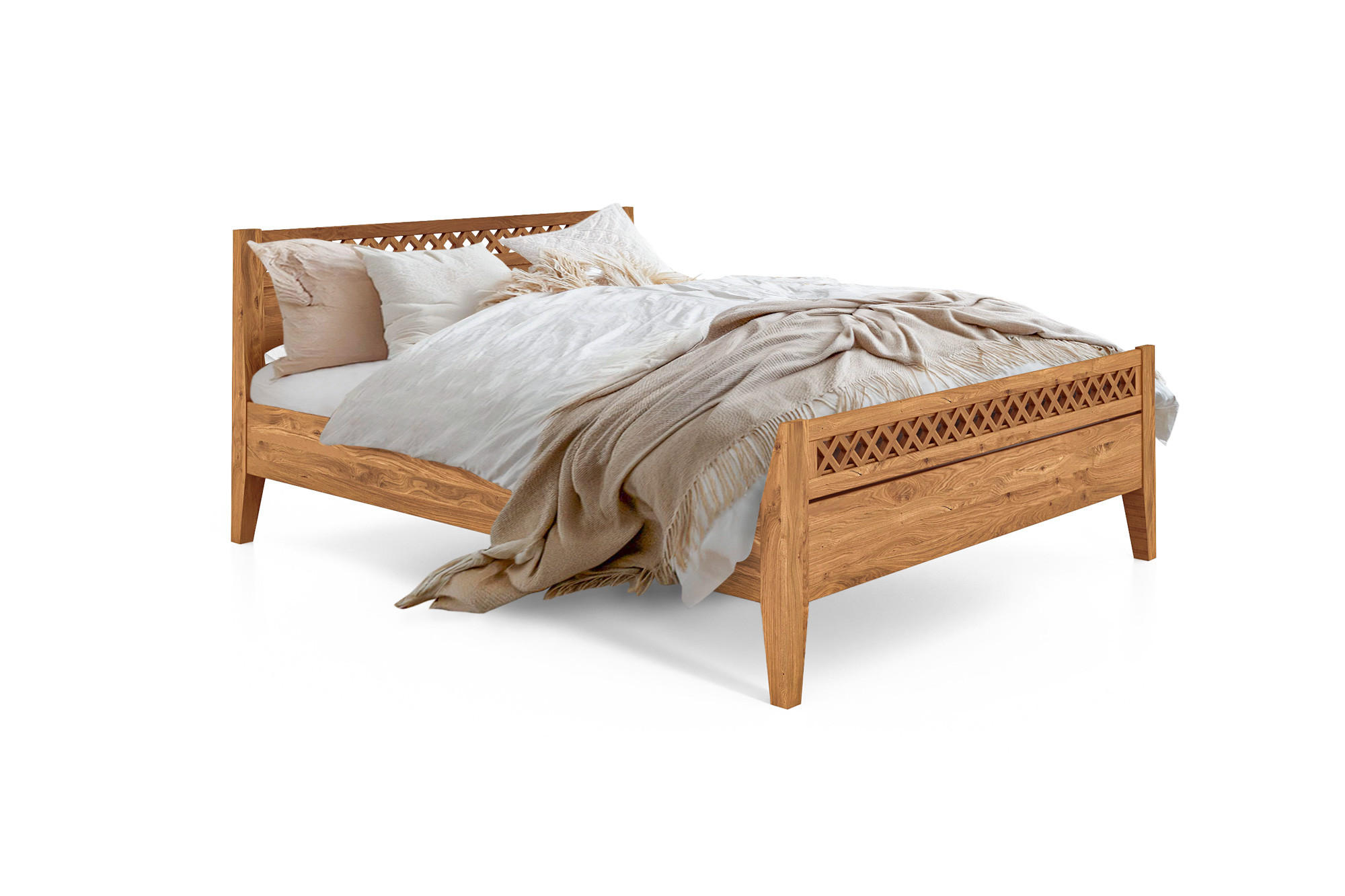 MASSIVHOLZBETT ELIAS 4 120x210 Wildeiche - Alteiche, Holz (120/210cm) - byoak