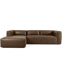ECKSOFA LINKS FEROX, Dunkelbraun - Dunkelbraun, Holz/Holzwerkstoff (300/175cm) - KONSIMO®