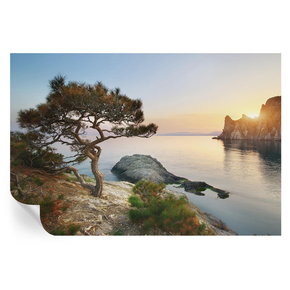 FOTOTAPETE 104x70 cm - Friedliche Natur - Blau, Textil (104/70cm) - Wallfluent