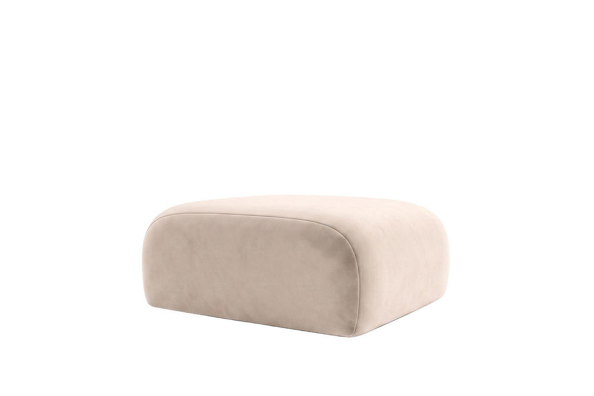 HOCKER, Sitzhocker, Velvet-Stoff Bluvel, Creme, GRETA - Creme, Holz (91/40/89cm) - Kaiser Möbel
