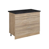 SPODNÍ SKŘÍŇKA KUCHYŇSKÉ LINKY R-Line, Sonoma/Zlatý mocný dub, 100 cm pracovná doska antracitová - Sonoma dub/barva dubu, kompozitní dřevo (100/81.6/60cm) - Vicco