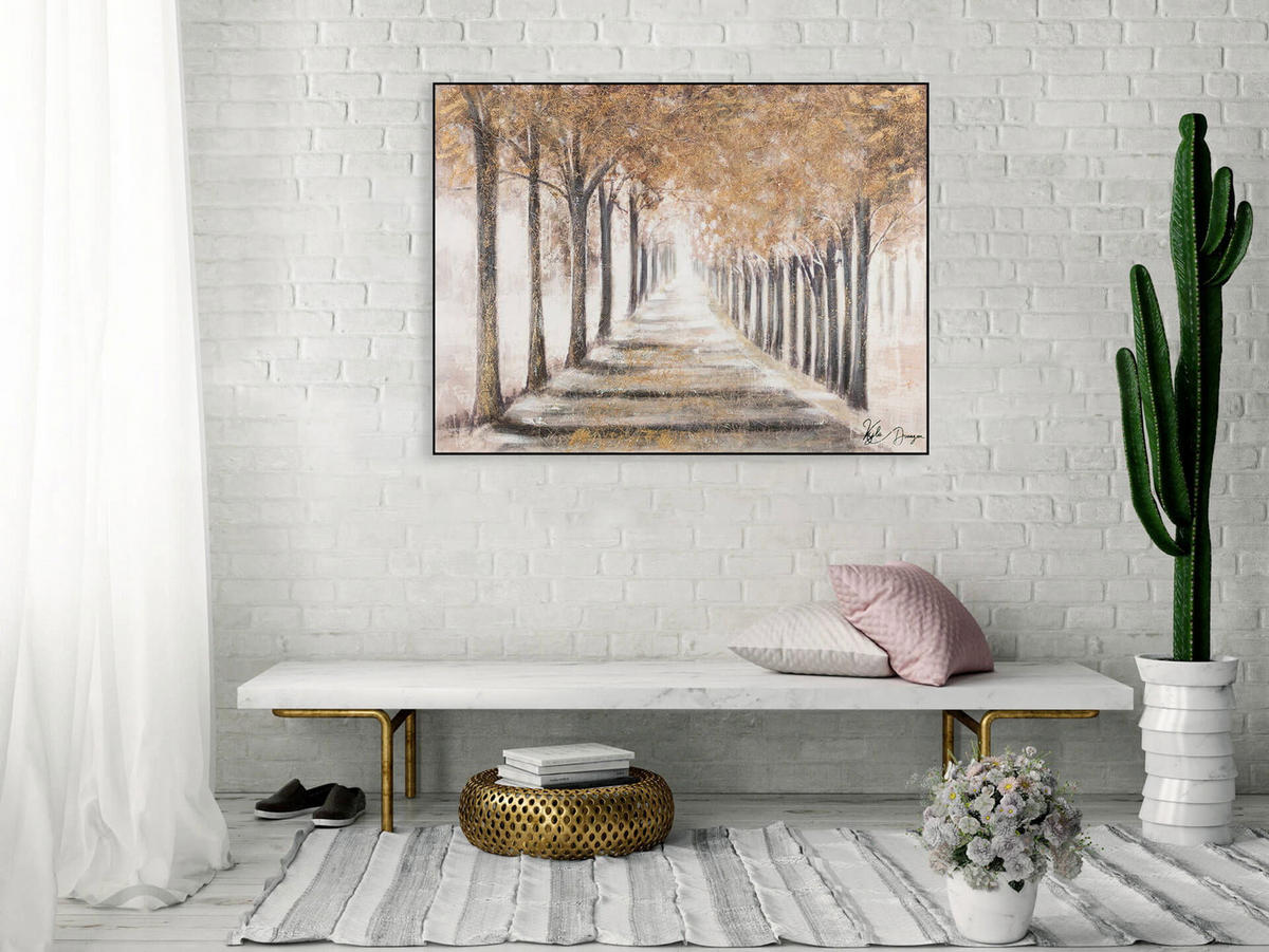 ACRYLBILD HANDGEMALT 100/75 cm - Beige, Holz/Textil (100/75cm) - KUNSTLOFT