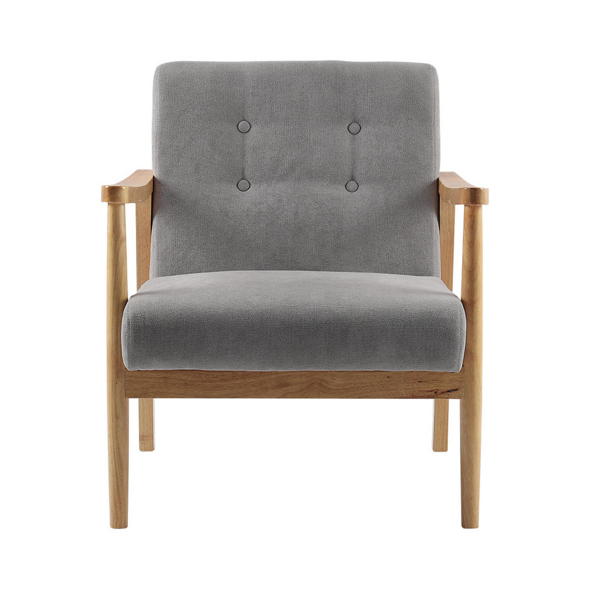 POLSTERSESSEL 74/70/81 cm Armlehnen Holzrahmen Leinen Grau - Grau, Holz/Textil (74/81/70cm) - Livingandhome