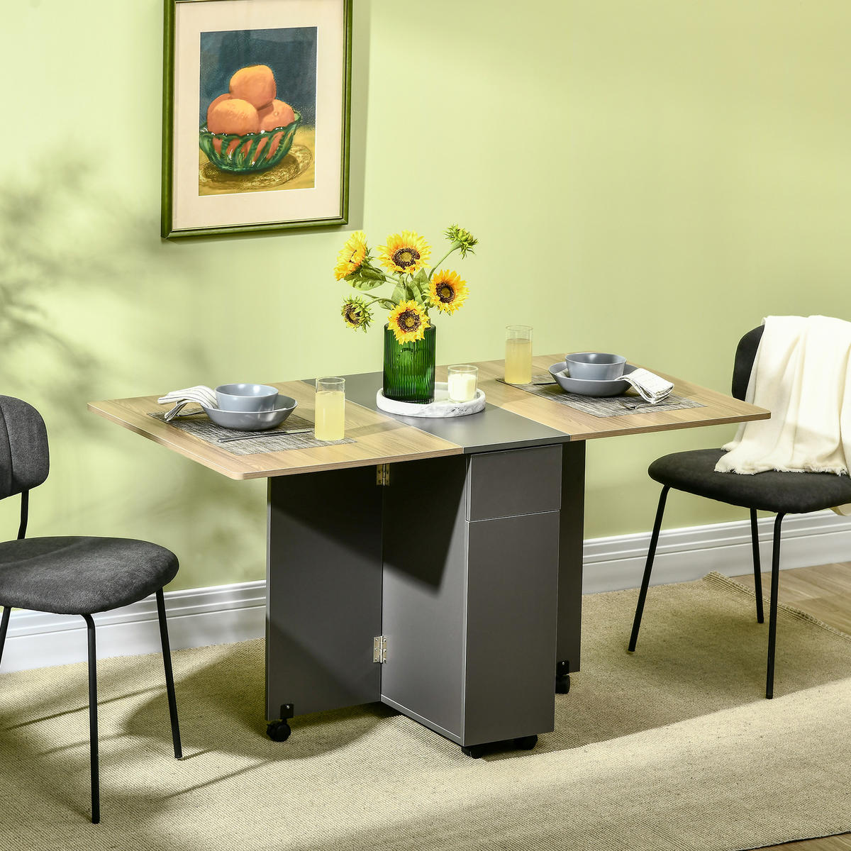 ESSTISCH Braun, Grau, Natur 1 Stück - Braun, Kunststoff (140/76/74cm) - GiPP