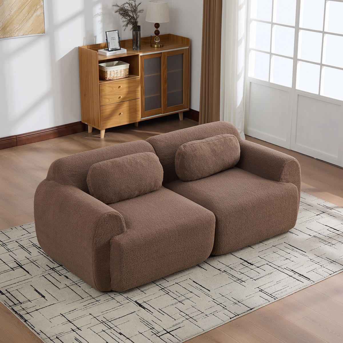 2-SITZER SOFA Chenille Camel ohne Montage - Orange, Textil (189/71/91cm) - WISHDOR