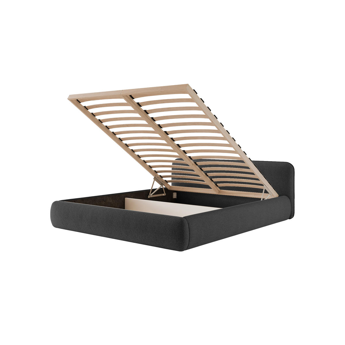 POLSTERBETT Taftan 120x200 cm, Graphit - Graphitfarben, Textil (200/120cm) - Fedve