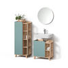 BADMÖBEL-SET Marano Blau-Grau 3 Teile - Blaugrau/Sonoma Eiche, Holzwerkstoff (35/65/60cm) - Livinity®