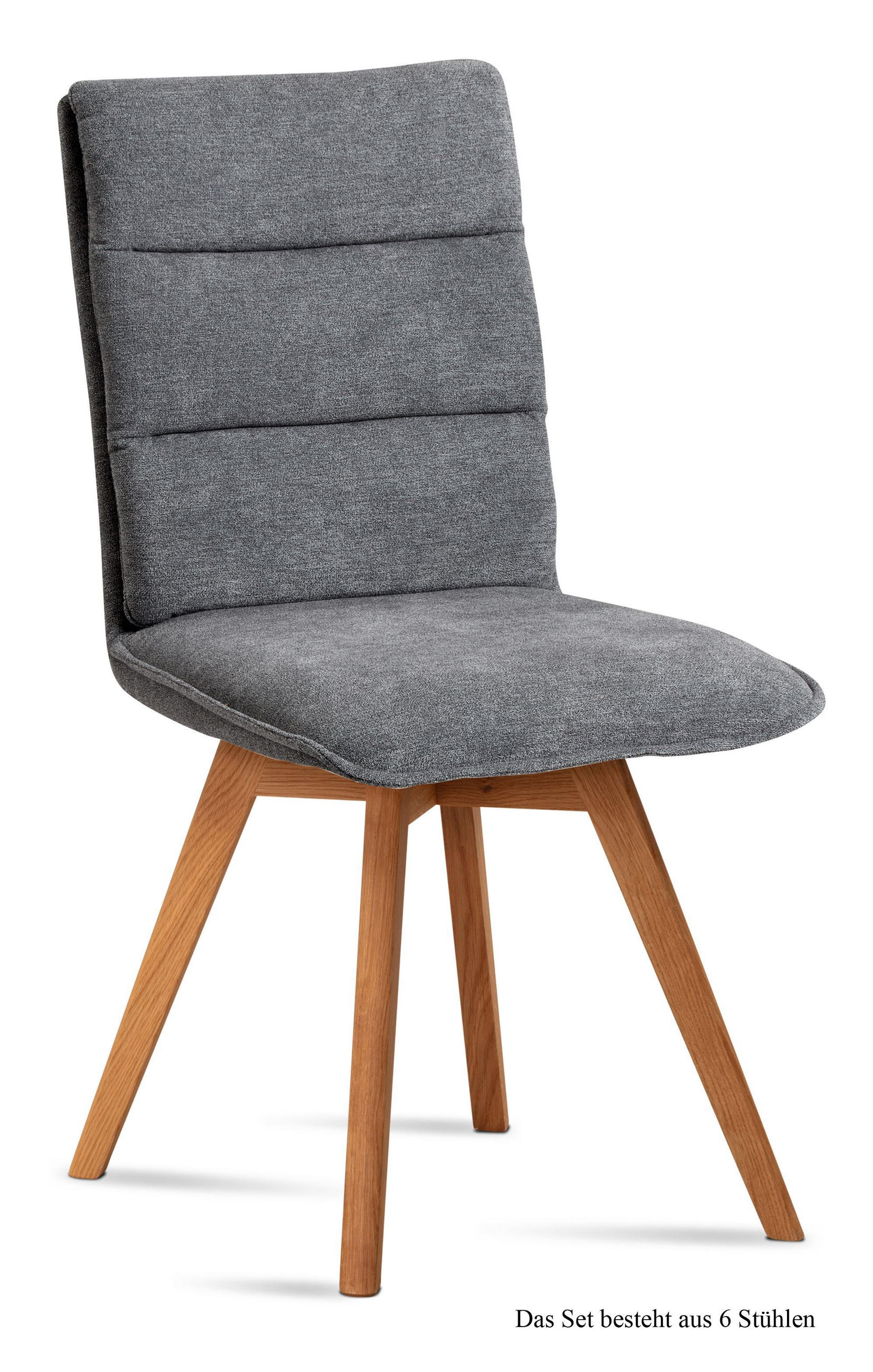 ESSZIMMERSTUHL (6er-Set) Dobra 47x92x60 Eiche geölt/Grau - Eichefarben/Grau, Kunststoff (60/92/47cm) - 58aufmkessel