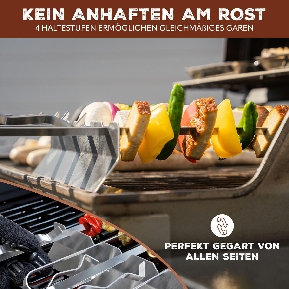 GRILLSPIESSE 6er Set, silber, Metall - Edelstahlfarben, Metall (43cm) - bremermann