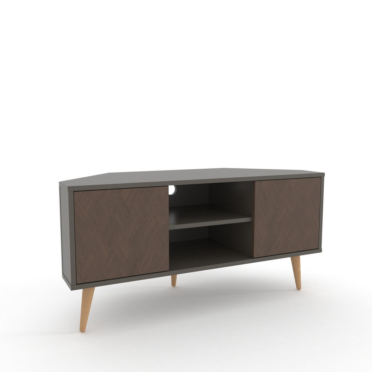 TV-ELEMENT Lesson Kaffeebraun und Galaxy Vintage - Dunkelgrau/Braun, Holzwerkstoff (120/59.8/45cm) - Decorotika