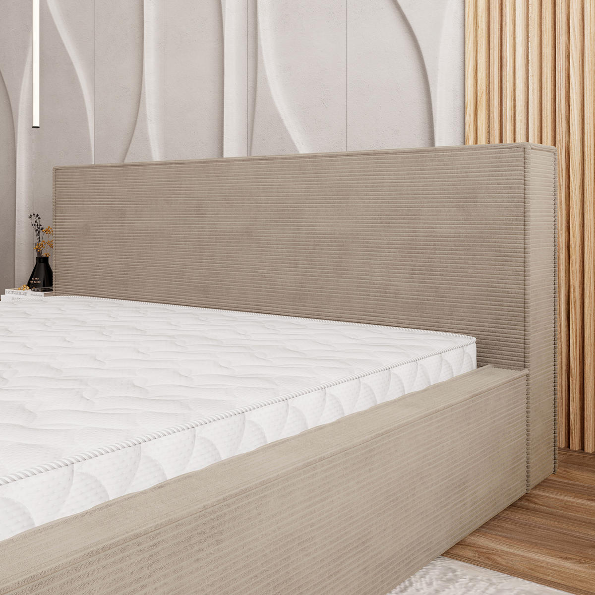 POLSTERBETT CELORA 180x200 cm mit Bettkästen - Beige - Beige, Holz (180/200cm) - MASSENO