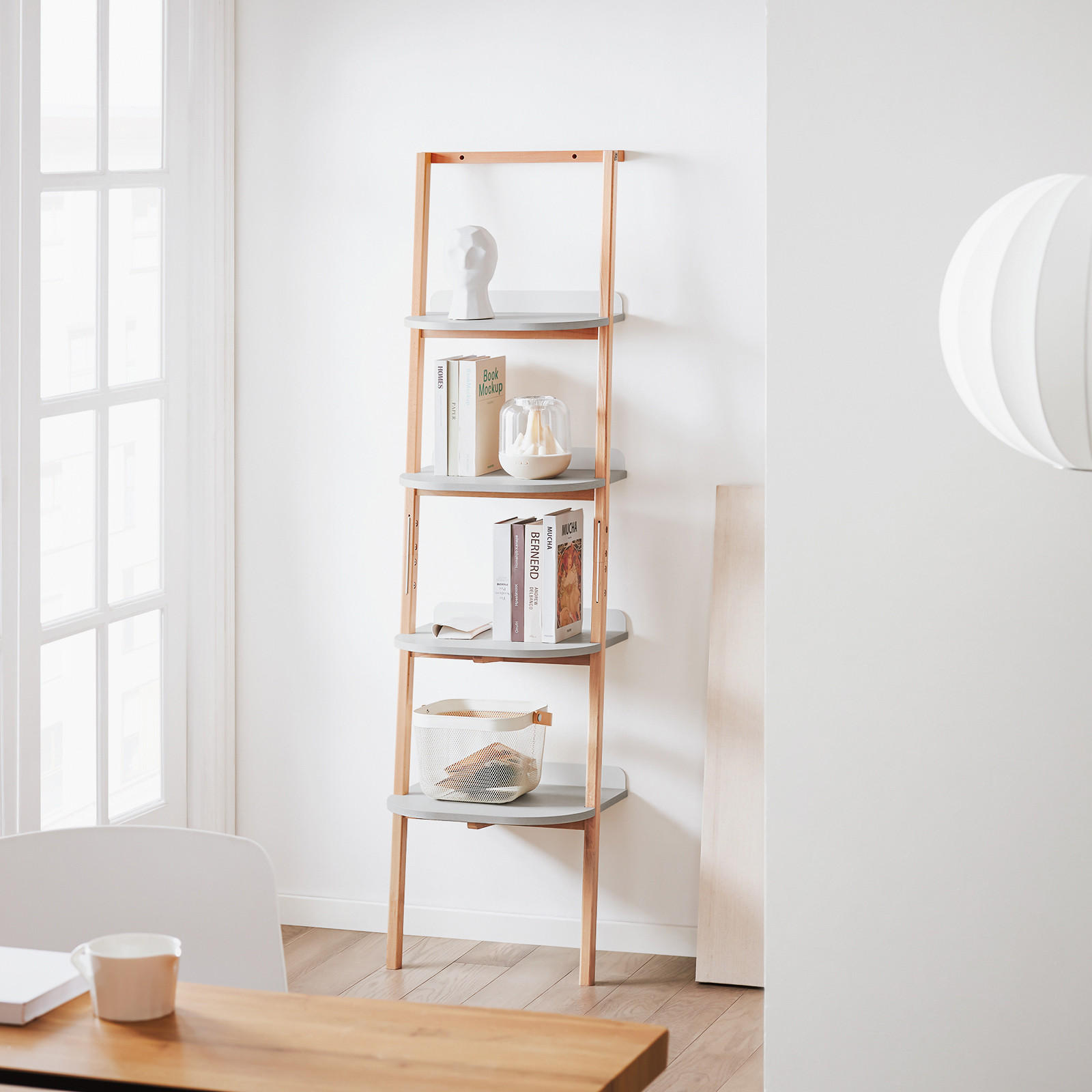 BÜCHERREGAL Grau-Natur - Naturfarben/Grau, Holz/Holzwerkstoff (44/169/39cm) - SoBuy