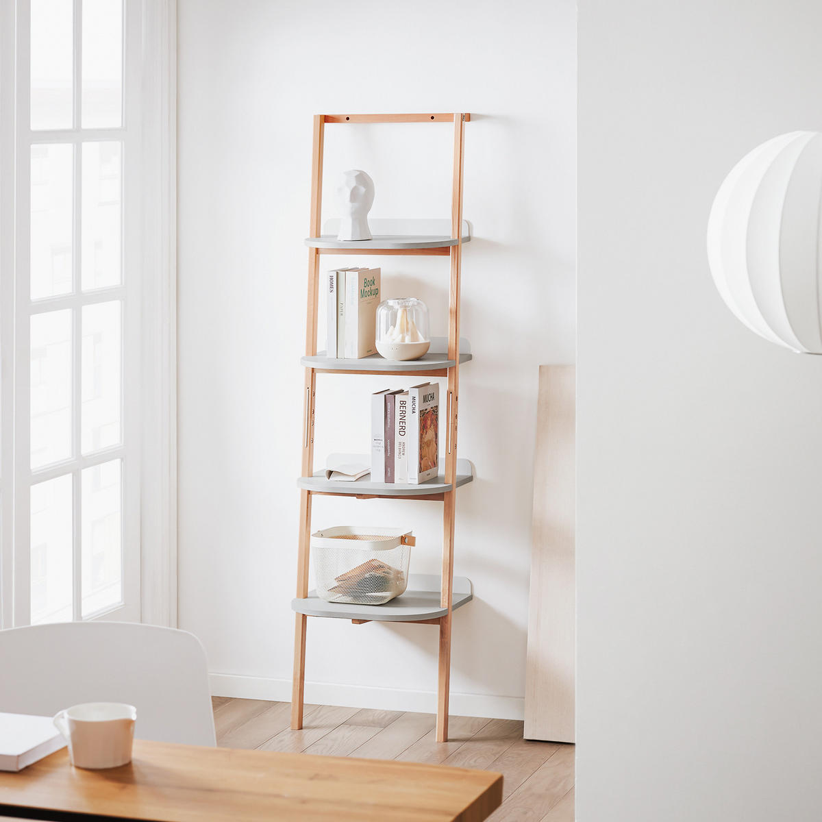BÜCHERREGAL Grau-Natur - Naturfarben/Grau, Holz/Holzwerkstoff (44/169/39cm) - SoBuy