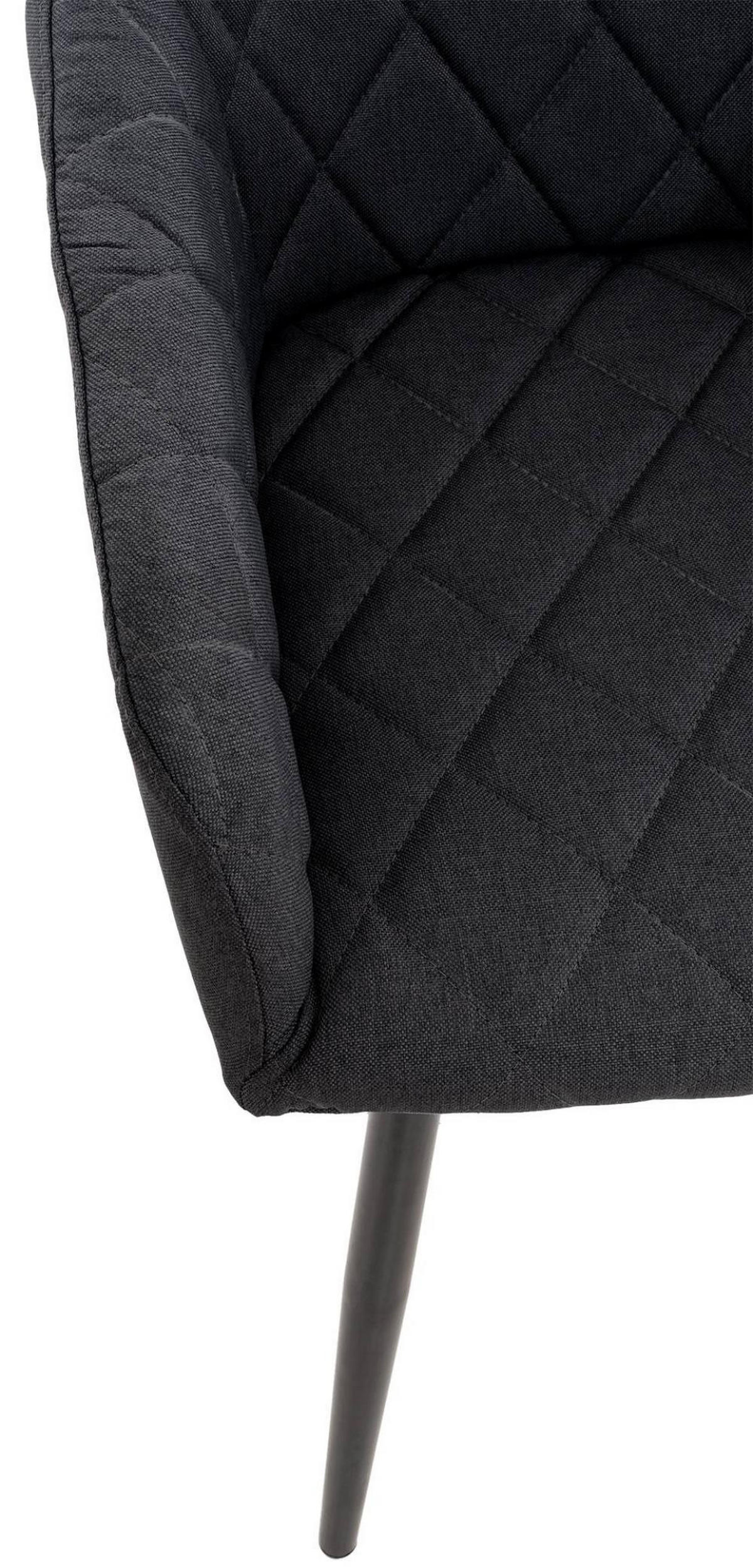ARMLEHNENSTUHL 2er Set Stoff schwarz - Schwarz, Textil/Metall (47/84/44cm) - CLP