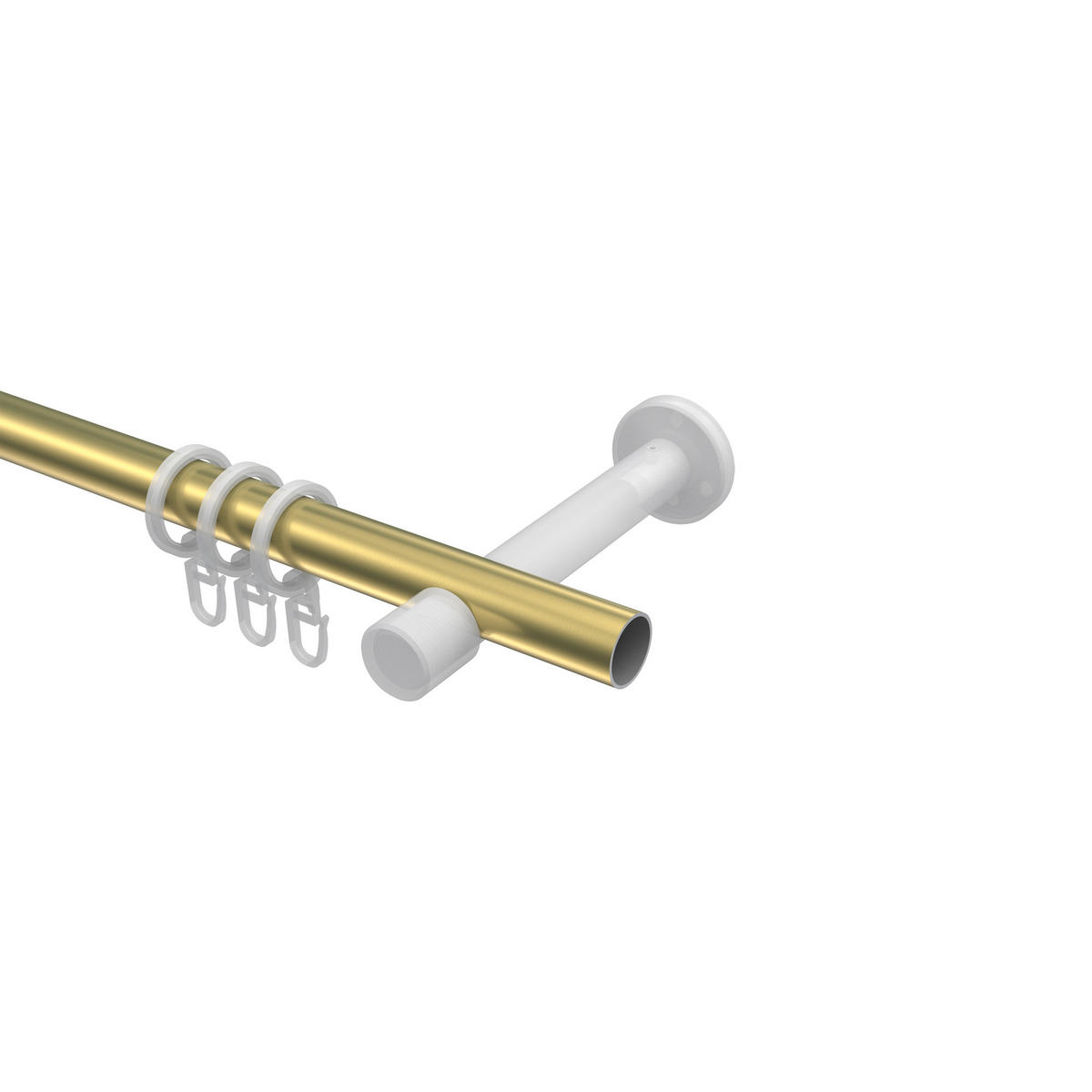 GARDINENSTANGEN-SET Prestige Santo 160 cm, 1-läufig, 20 mm Ø Messing-Optik - Messingfarben, Metall (160cm) - INTERDECO