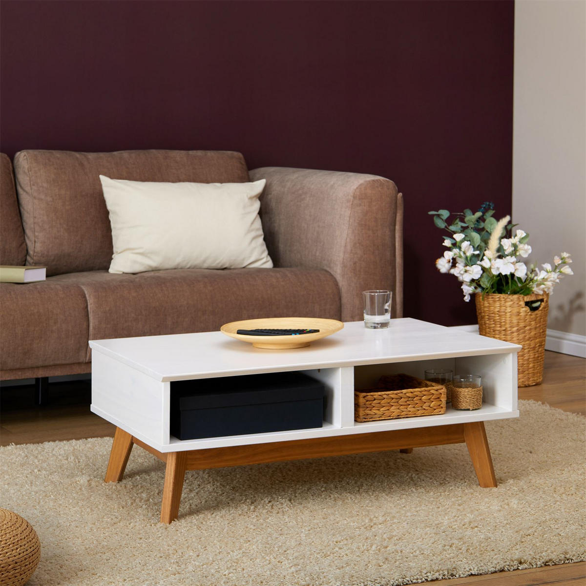 COUCHTISCH TIBOR - Weiß, Holz (60/90/36cm) - IDIMEX