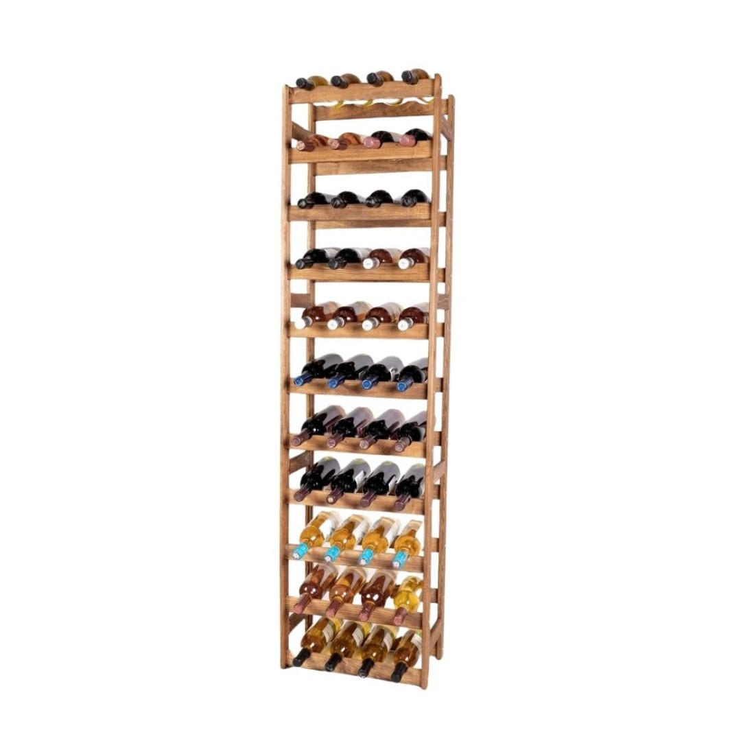 WEINREGAL Pinotwine 166x43,4x25 cm 44 Flaschen Massives Kiefernholz Braun Geölt - Braun, Holz (41.2/166/25cm) - PROREGAL