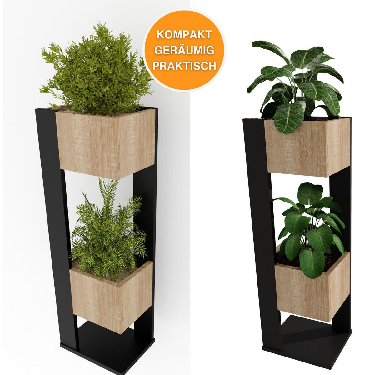 BLUMENSTÄNDER Duo - Sonoma Eiche, Holzwerkstoff (23/98/29cm) - RAUMHIRSCH FURNITURE