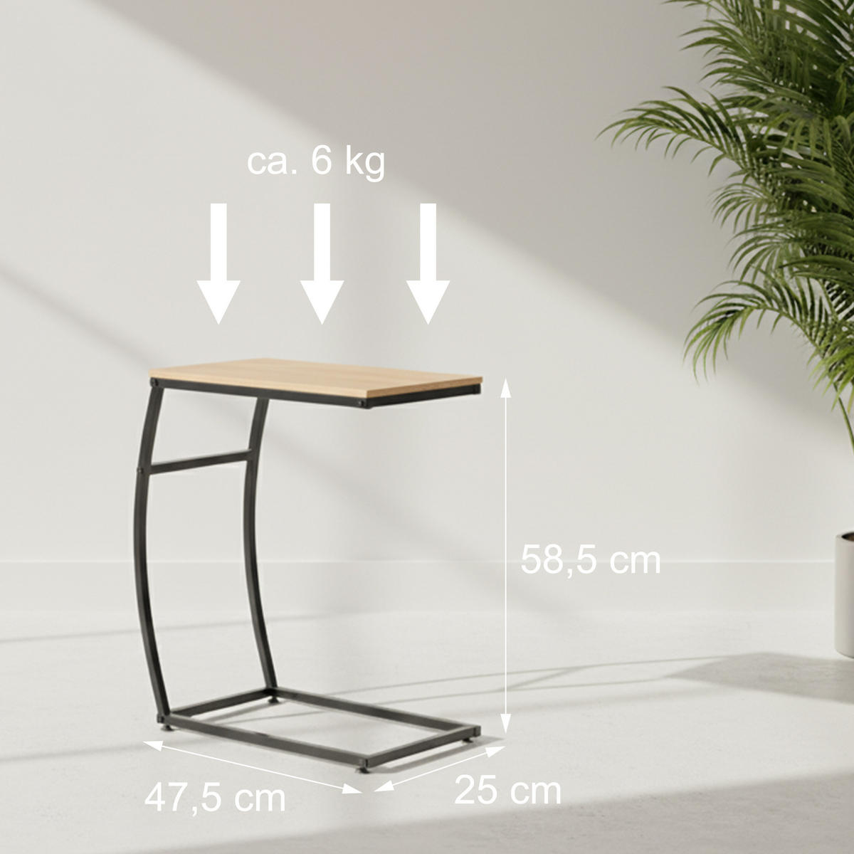BEISTELLTISCH - Multicolor, Holzwerkstoff/Metall (25/47.5/58.5cm) - Relaxdays