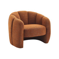 MUSCHELSESSEL - Chenille-Stoff - Terracotta - DELIPO - Braun, Textil (93/73/76cm) - Vente-Unique