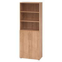 KOMBISCHRANK - 3 plus 3 Ordnerhöhen 42/80/215,6 cm in Nussbaumfarben - Nussbaumfarben, Holzwerkstoff (80/215.6/42cm) - bümö