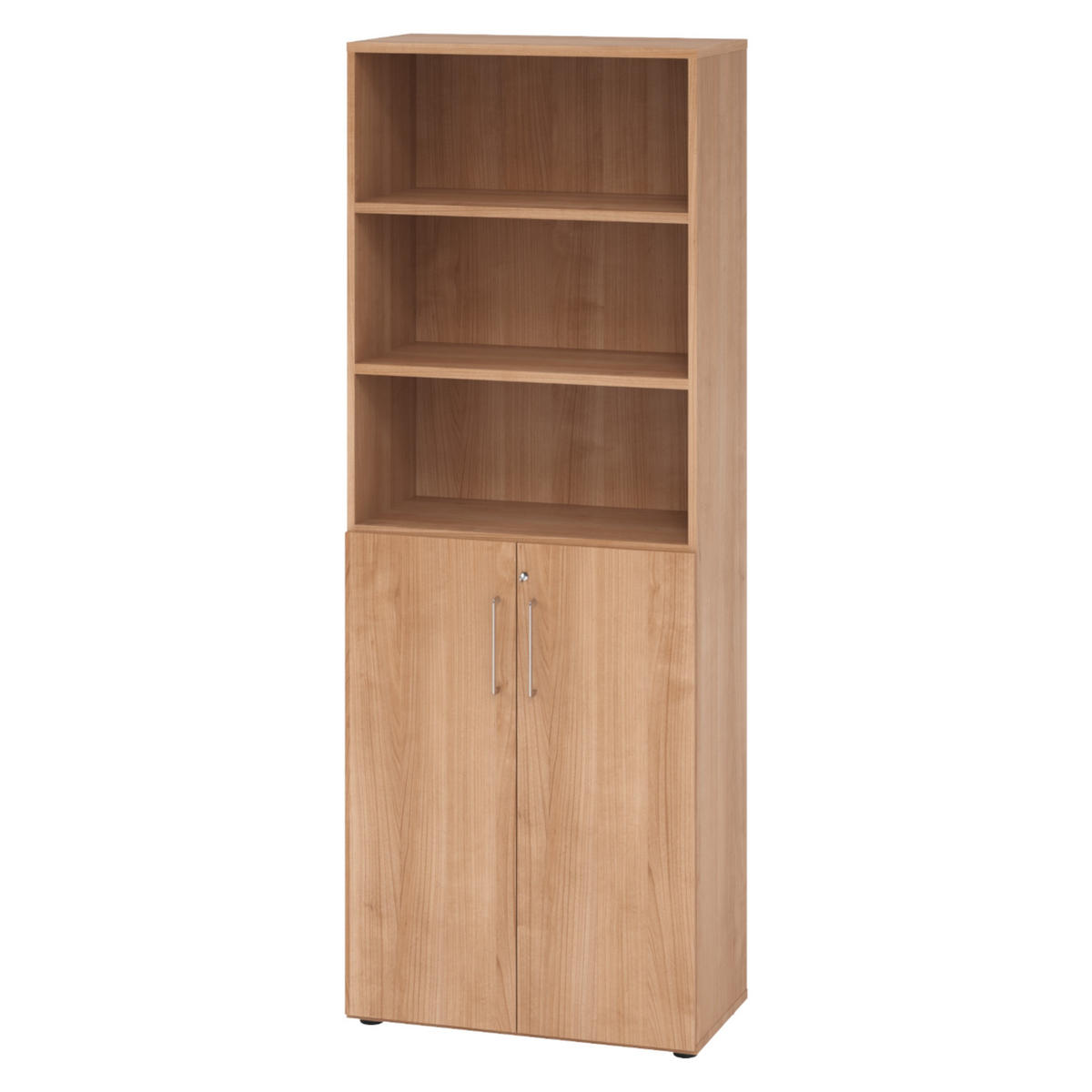 KOMBISCHRANK - 3 plus 3 Ordnerhöhen 42/80/215,6 cm in Nussbaumfarben - Nussbaumfarben, Holzwerkstoff (80/215.6/42cm) - bümö