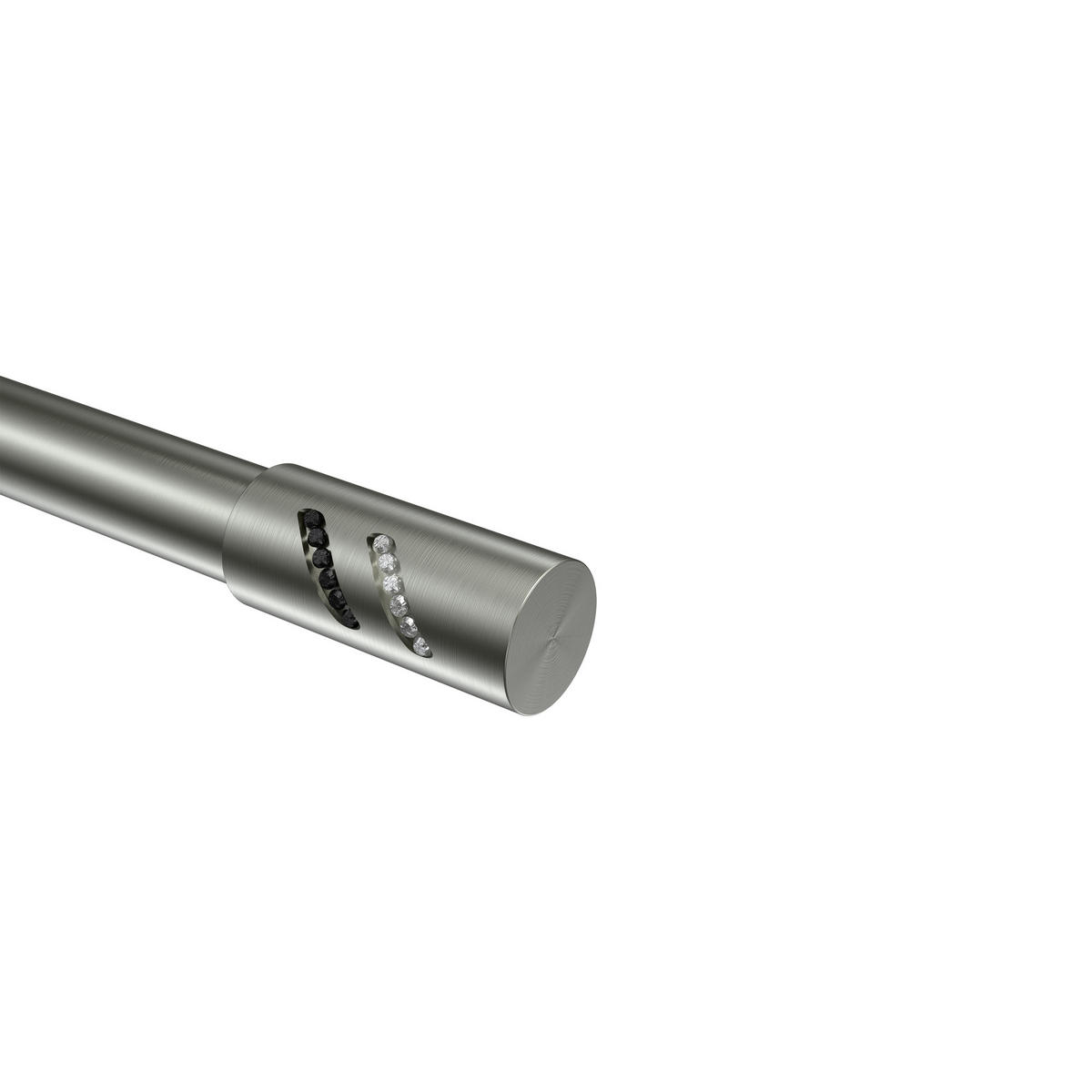 ENDSTÜCKE FÜR GARDINENSTANGEN 20 mm Ø, Zoena Edelstahl-Optik, Packung 2 Stück - Edelstahlfarben, Metall (5.5/2.5/2.5cm) - INTERDECO