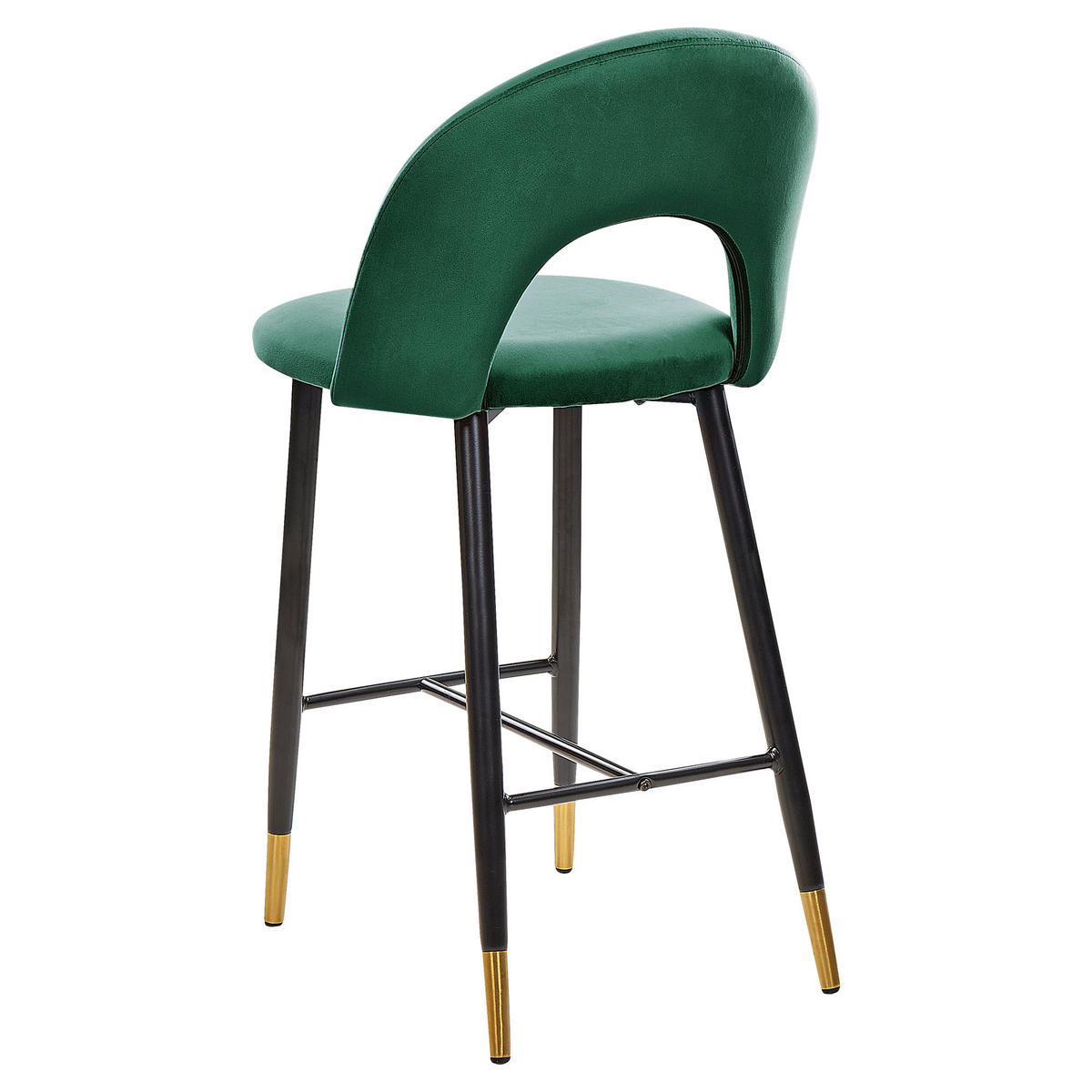 BARSTUHL 2er-Set Samtstoff Grün Falton - Grün, Textil/Metall (48/98/49cm) - Beliani