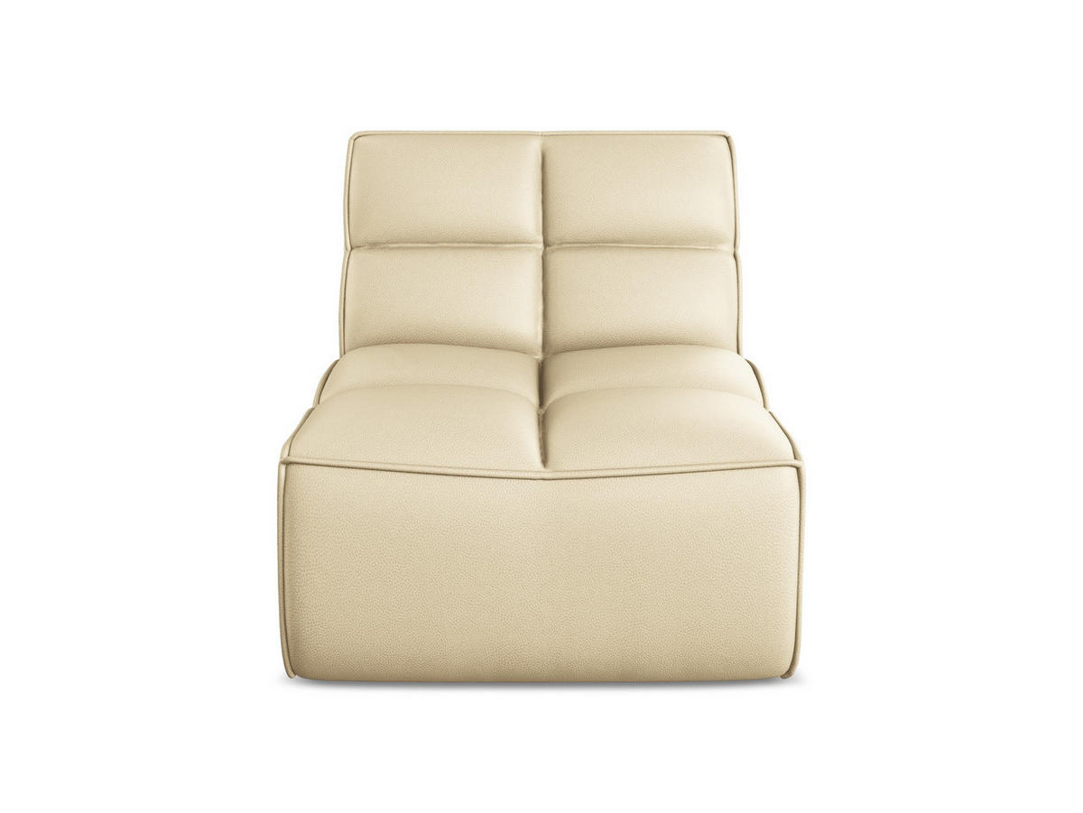 SESSEL Kunstleder Beige - Beige/Schwarz, Leder/Kunststoff (80/75/93cm) - Makamii