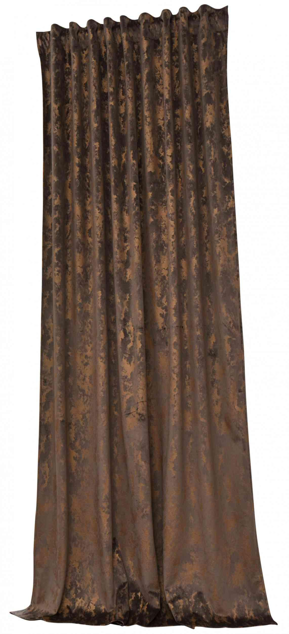VORHANG SAMT MILANO STAR HxB 245x140 cm Taupe Gold - Taupe, Textil (140/245cm) - Gardinenbox
