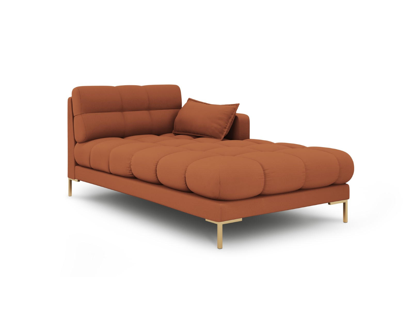 CHAISELONGUE rechts Mamaia aus strukturiertem Stoff ziegelstein - Braun, Textil (102/75/185cm) - Micadoni