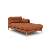 CHAISELONGUE rechts Mamaia aus strukturiertem Stoff ziegelstein - Braun, Textil (102/75/185cm) - Micadoni