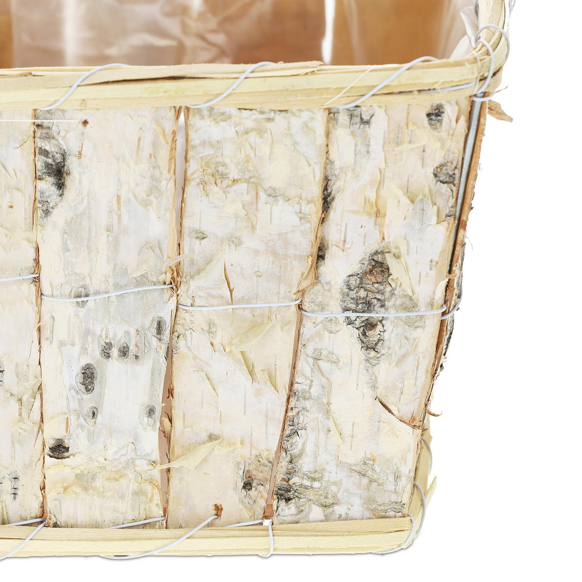 4XBLUMENTOPF - Multicolor, Holz/Textil (23/16/23cm) - Relaxdays