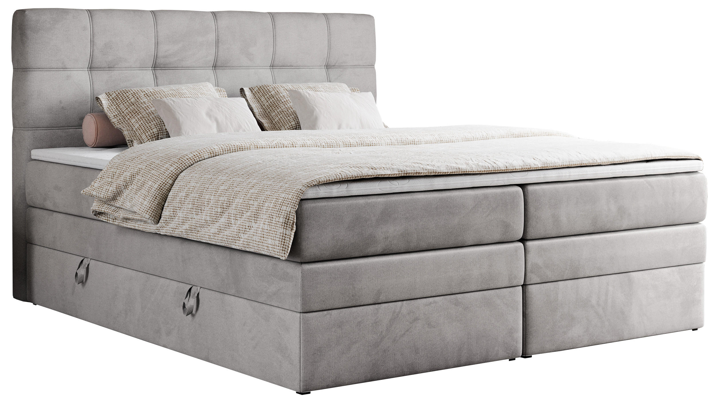 MKS Boxspringbett Hellgrau 120x200 cm