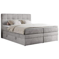 BOXSPRINGBETT ERNI KING 120/200 Hellgrau Velvet - H3 - Hellgrau, Holz/Textil (120/200cm) - MKS