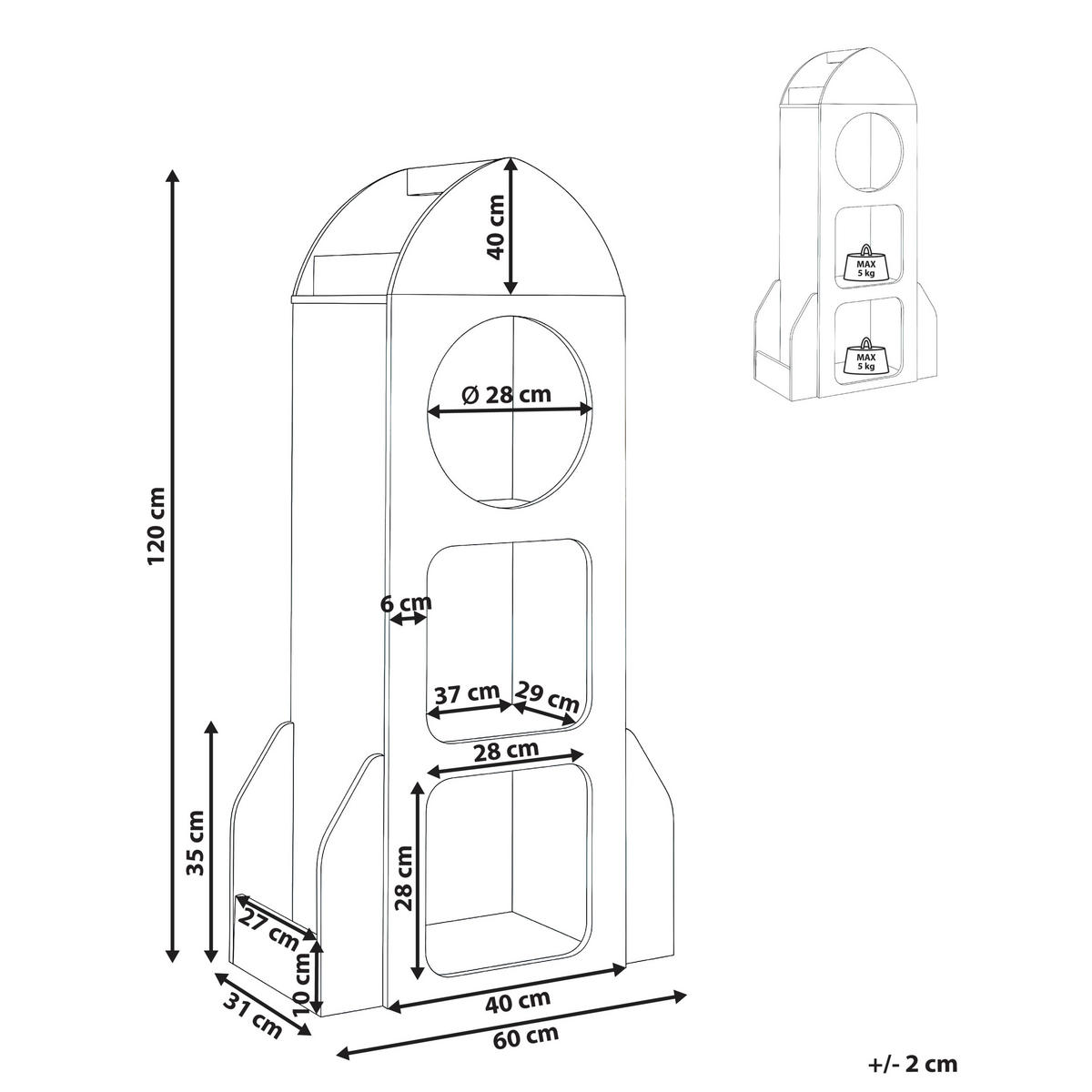 RAFT 120 cm alb Cosmos - alb/gri închis, compozit lemnos (60/120/31cm) - Beliani