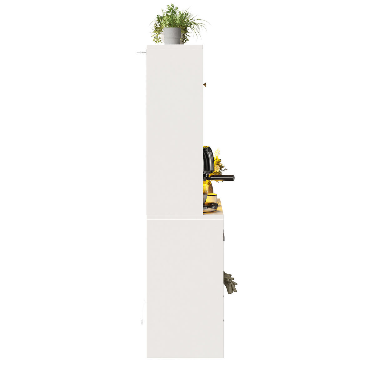 VITRINE LED Gewölbte Glastüren Weinregal Weiß - Weiß, Holzwerkstoff (70/180/40cm) - FLIEKS