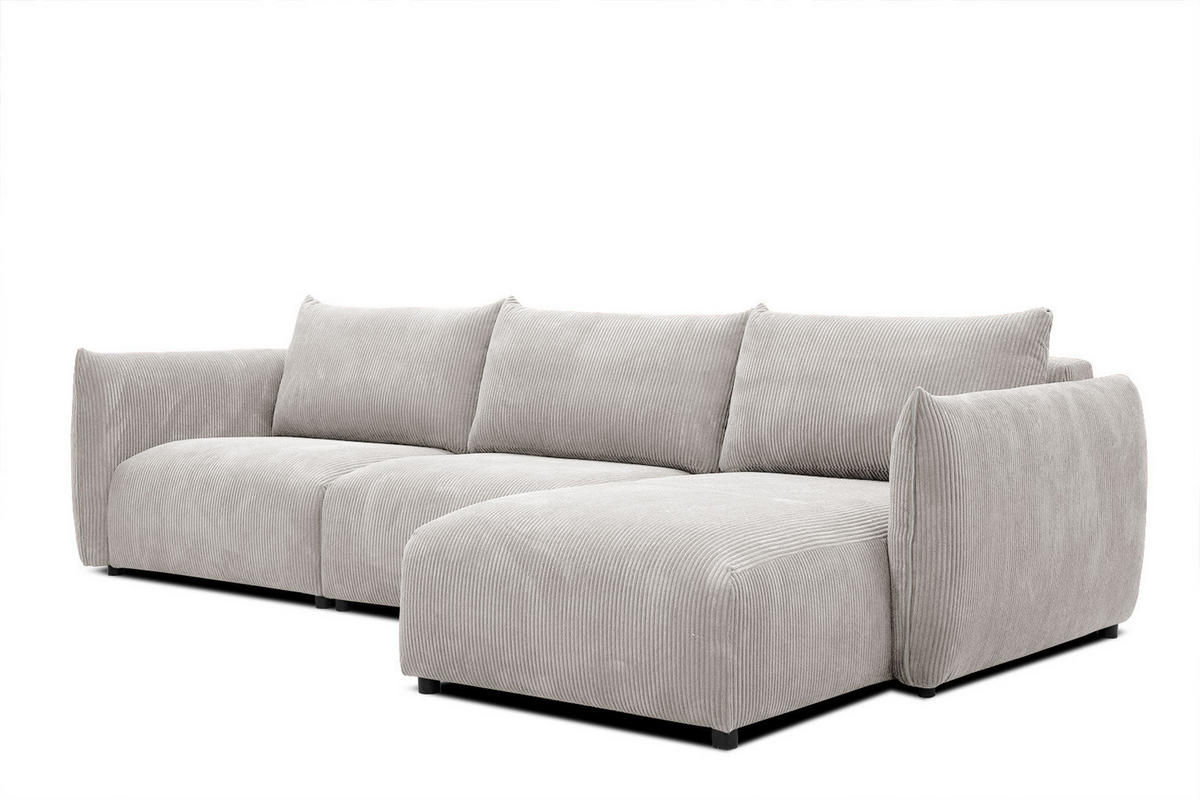 ECKSOFA TAUER 5-Sitzer, weiß - Schwarz/Weiß, Holzwerkstoff/Kunststoff (294/173cm) - Courtois Laville