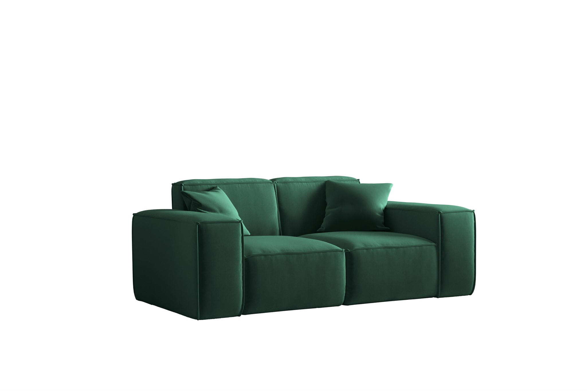 SOFA Celes Premium 2-sitzer Opera Velvet - Grün, Holzwerkstoff/Textil (186/73/88cm) - Fun Möbel