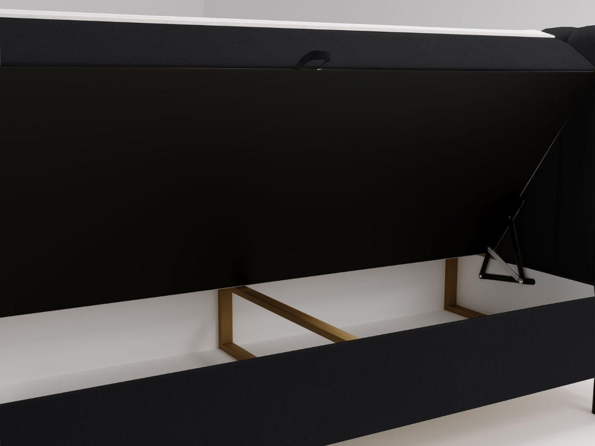 BOXBETT Primavera 180x200 Schwarz - Schwarz, Holz/Textil (180/200cm) - Graingold