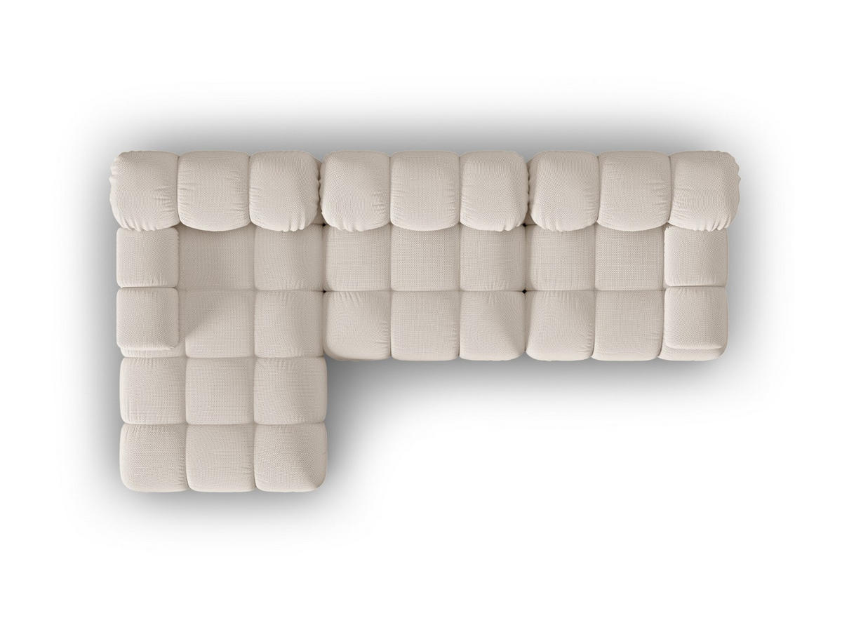 ECKSOFA modular links Bellis aus 3D-Stoff leichtes beige 4 Sitzplätze - Creme, Textil (155/282cm) - Micadoni
