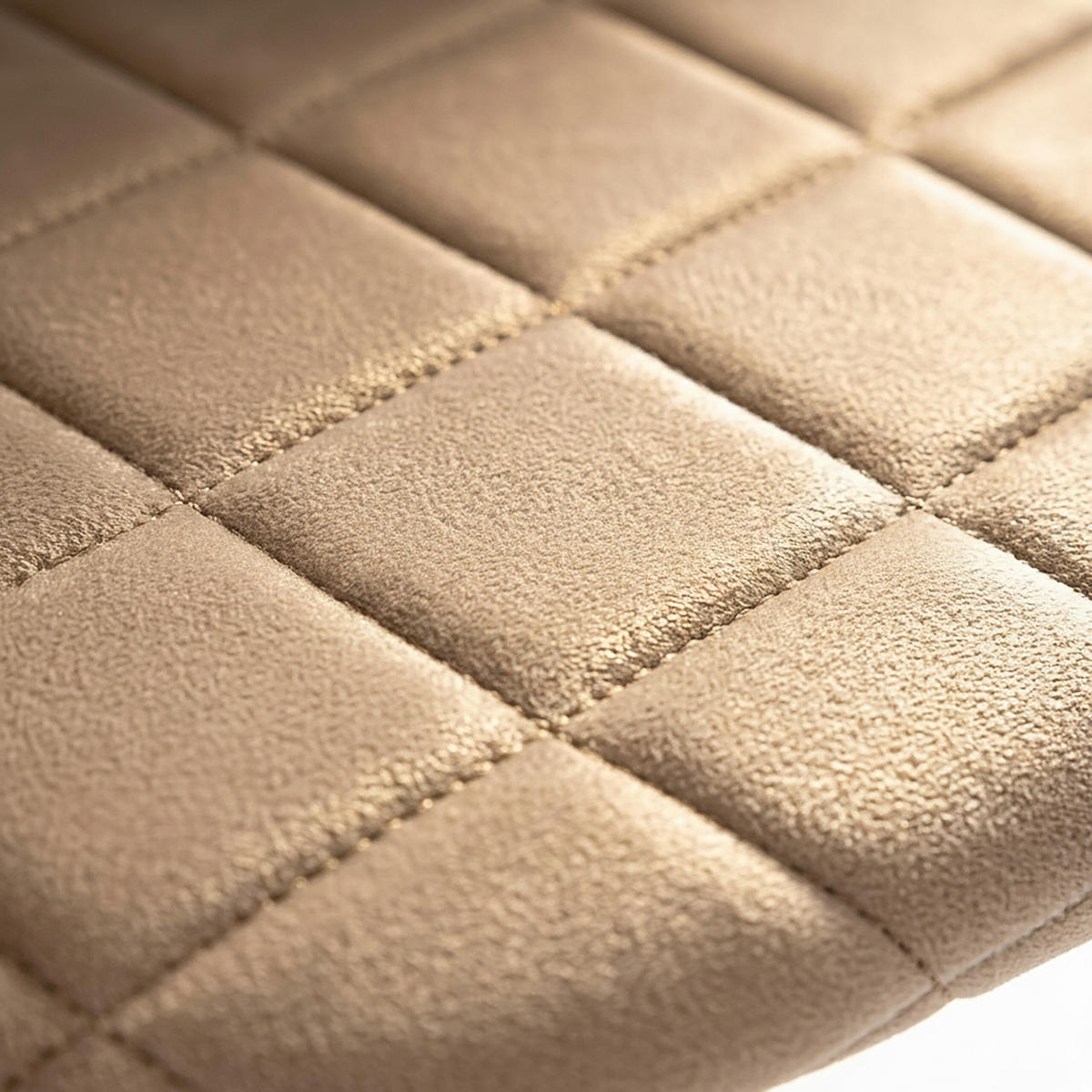 STOL Beige 2-pack sammet metallben - Beige, Trä/Textil (43/86/53.5cm) - Relaxdays