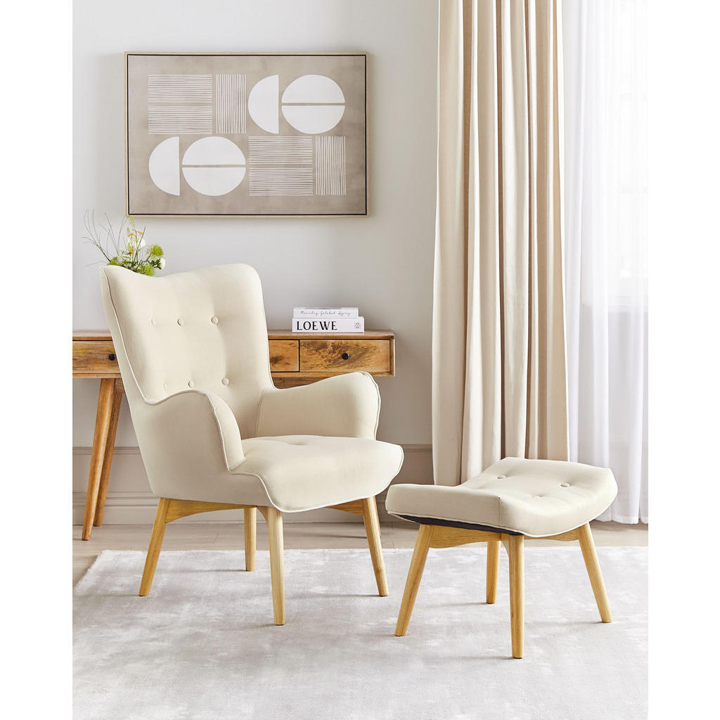 Thumbnail - Beliani Sessel, Beige, Creme, Textil, 81x100x78 cm, Wohnzimmer, Sessel, Polstersessel