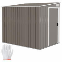 GERÄTEHAUS DE-08129 mit Pultdach & Schiebetür - Hellgrau, Metall (206.5/181/154cm) - ComfortXL