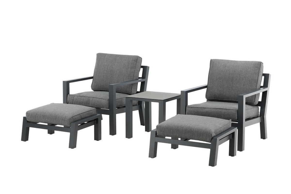 GARTENTISCHGRUPPE Grau - Grau, Holzwerkstoff - ebuy24