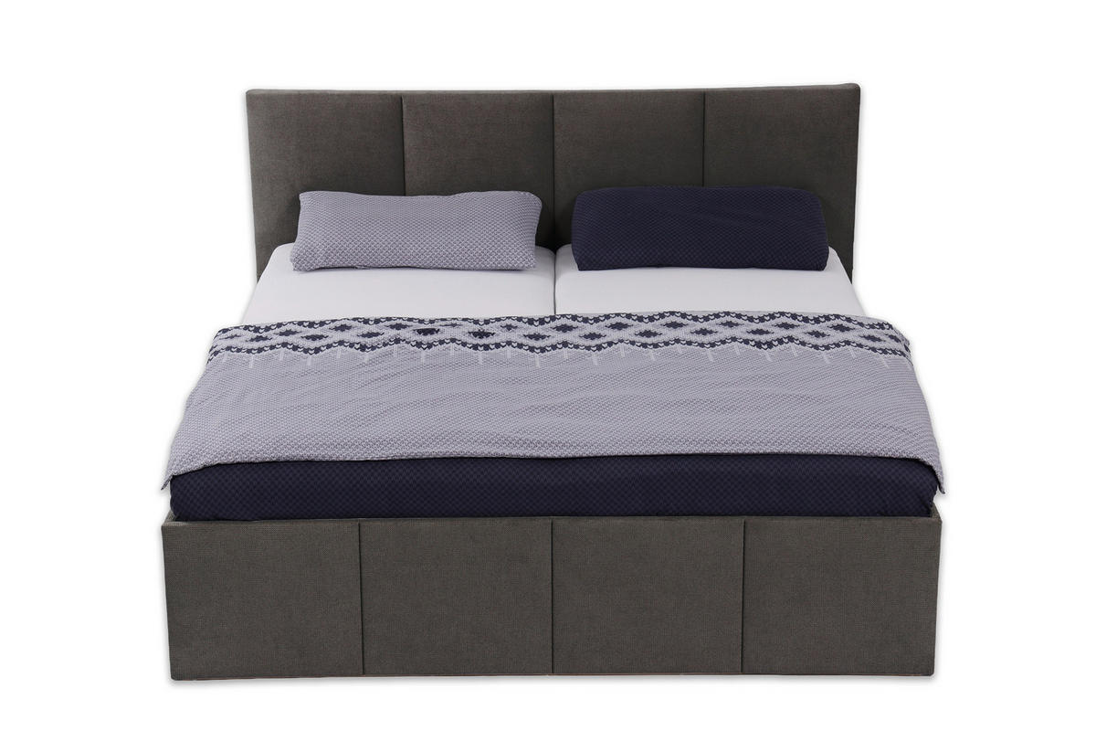 POLSTERBETT Dalas Anthrazit 200 x 200 x 40 cm Stauraum Mit hochwertiger Matratze H3 (bis 120 kg) und Lattenrost - Anthrazit, Holz (200/200cm) - Halmon Schlafkomfort Betten 