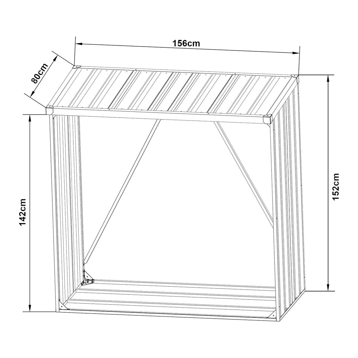 BRENNHOLZUNTERSTAND Kalmar - Anthrazit, Metall (156/152/80cm) - casa.pro